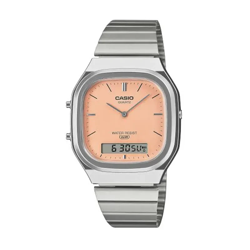 Casio Vintage Ana-Digi Salmon Dial Men's Watch- AQ-240E-4ADF